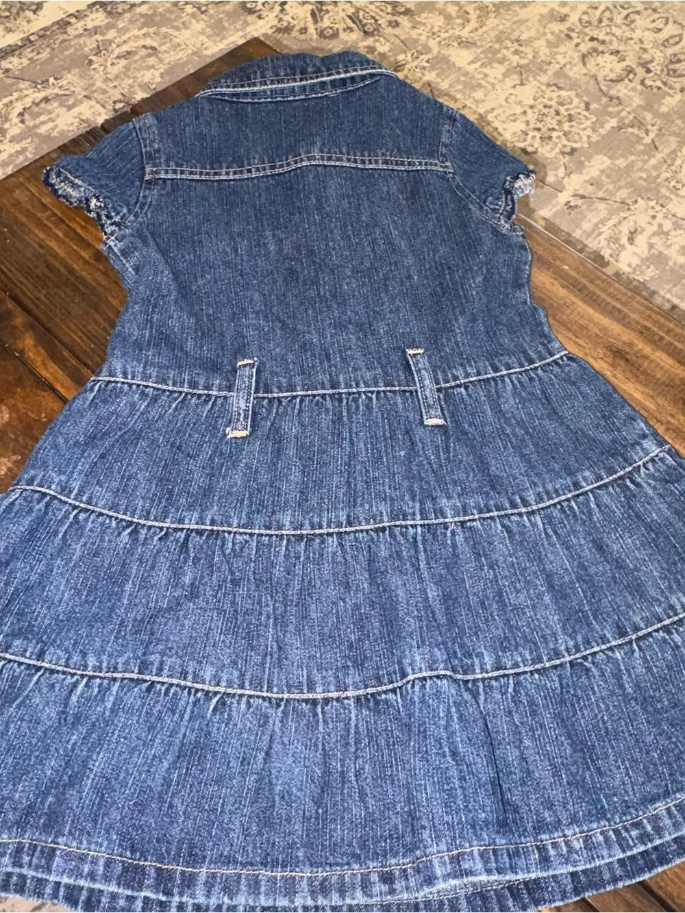 Carter's Dark Blue Denim Tiered Button-Front Dress
